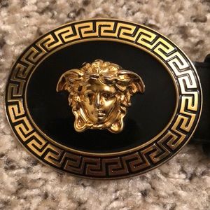 Versace Medusa Round Buckle Belt Size 38in/93cm